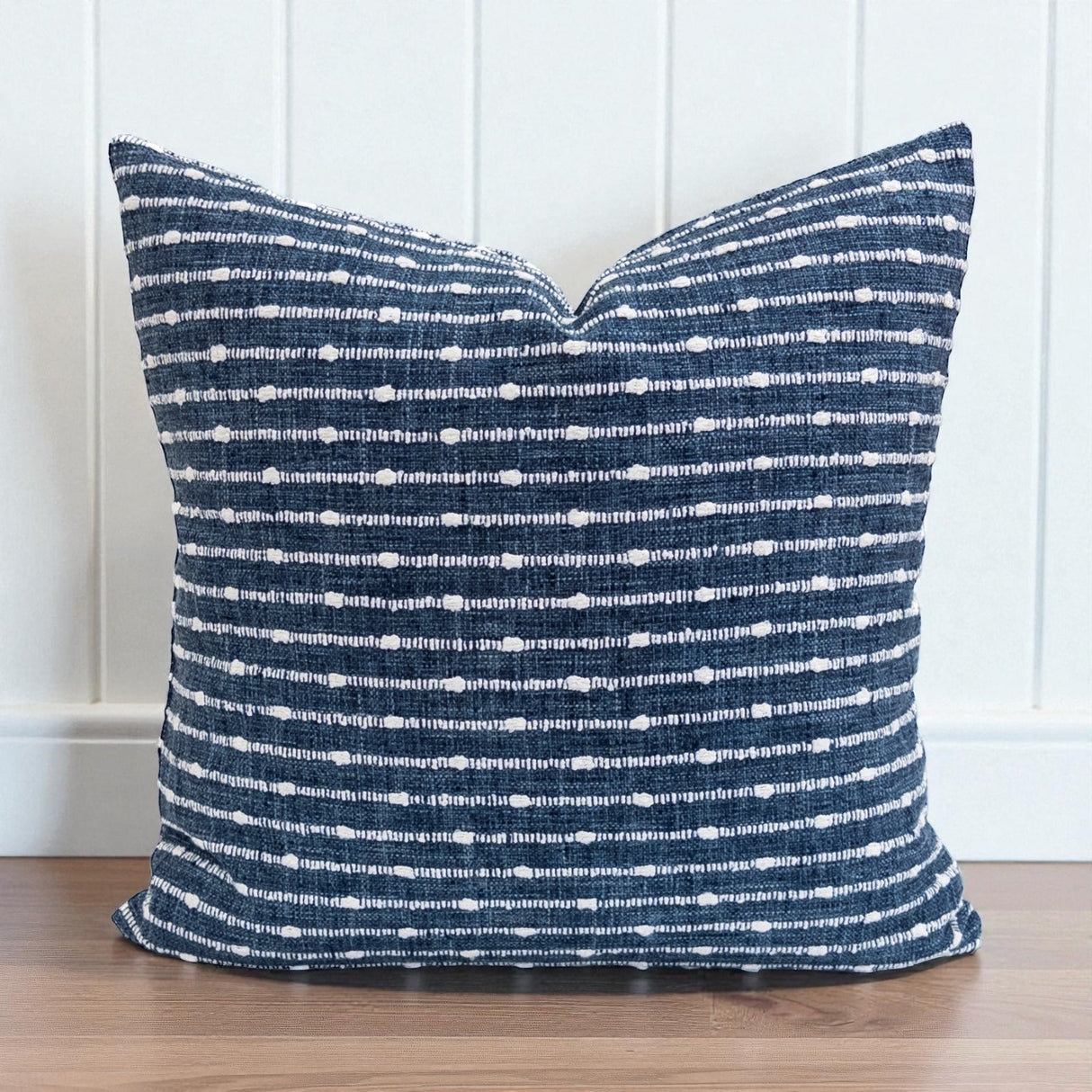 Dalia Stripe Throw Pillow, Navy HomeStyle Fabrics & Furnishings