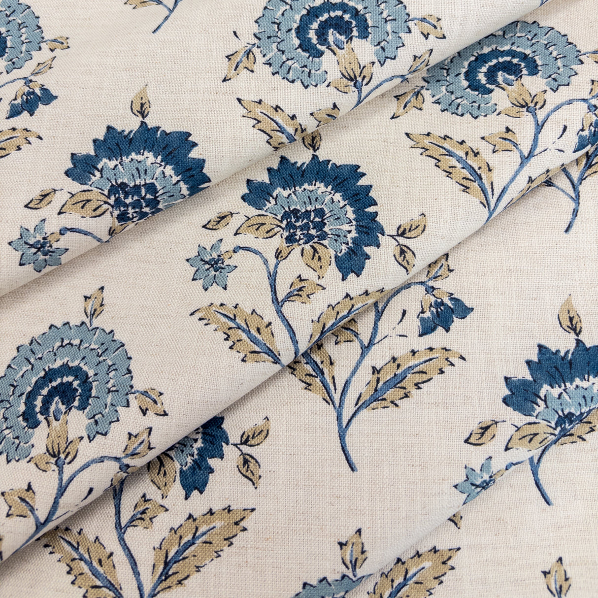 Chiara Floral Fabric, Chambray