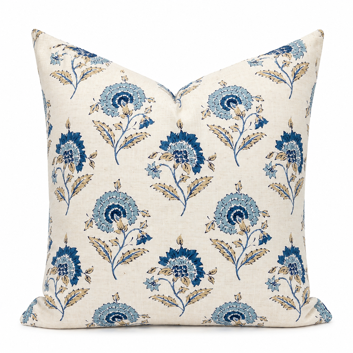 Chiara Floral Pillow Cover, Chambray