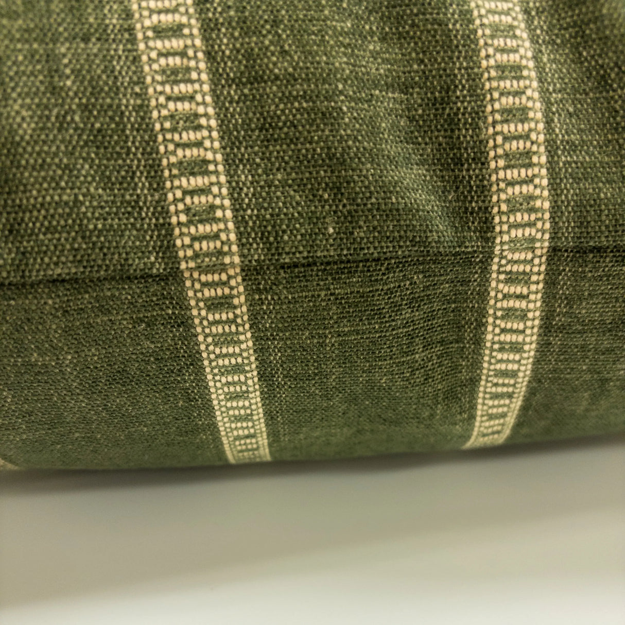 Remi Stripe Pillow Cover, Olive HomeStyle Fabrics