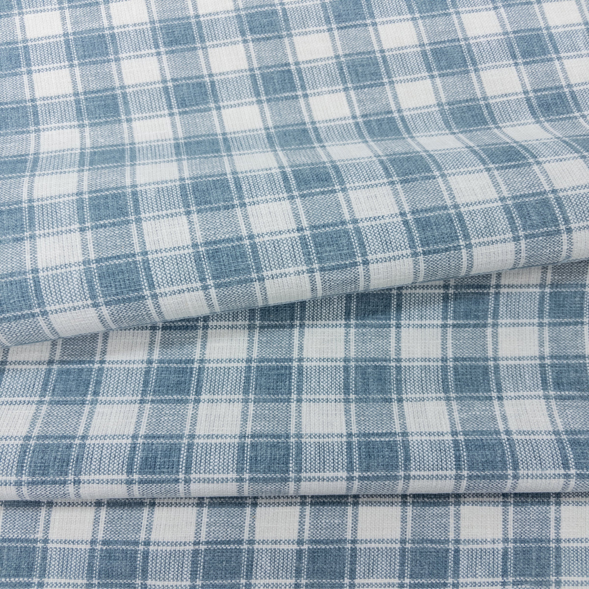 Dunmore Plaid Fabric, Chambray Blue