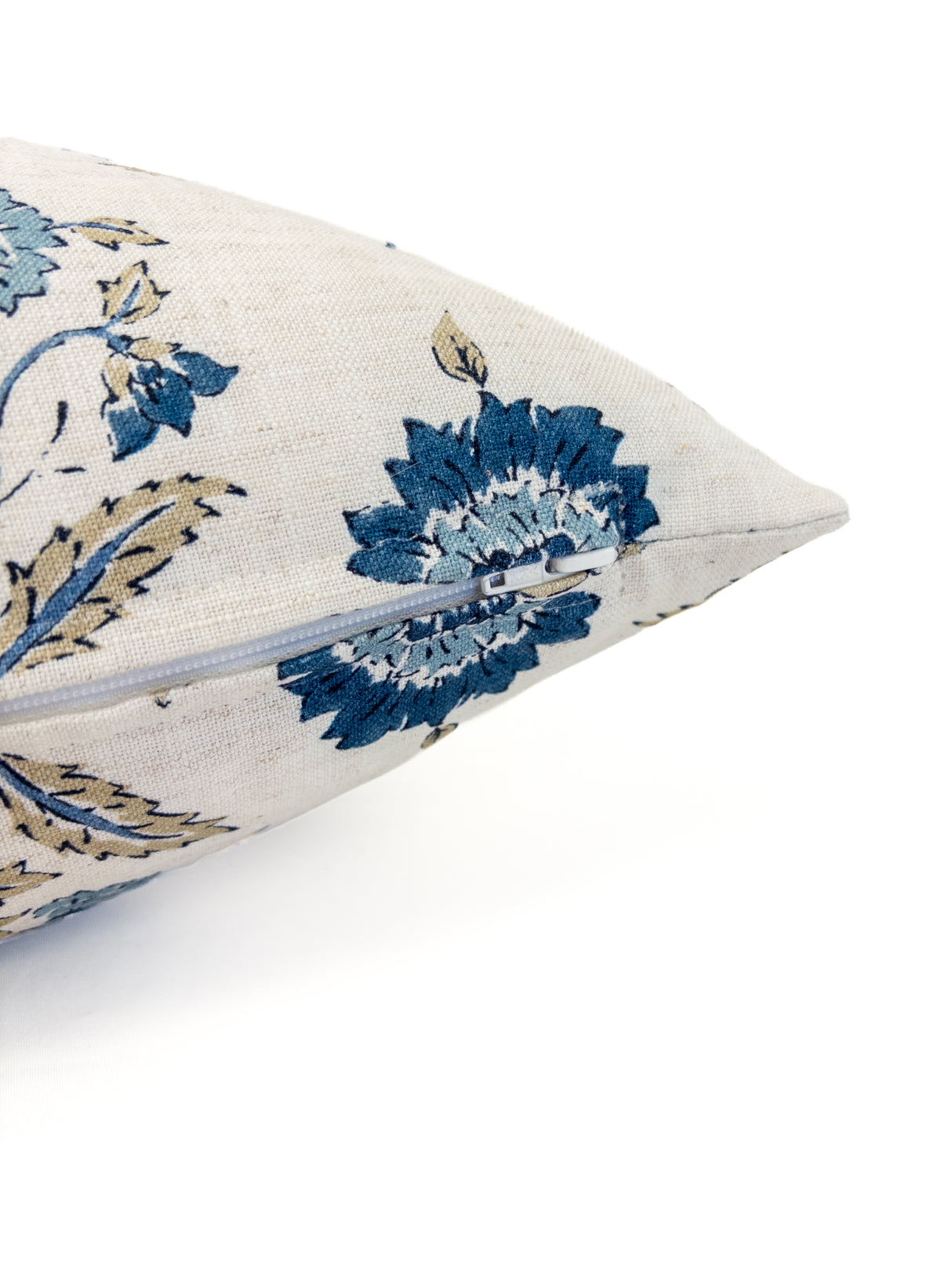 Chiara Floral Pillow Cover, Chambray