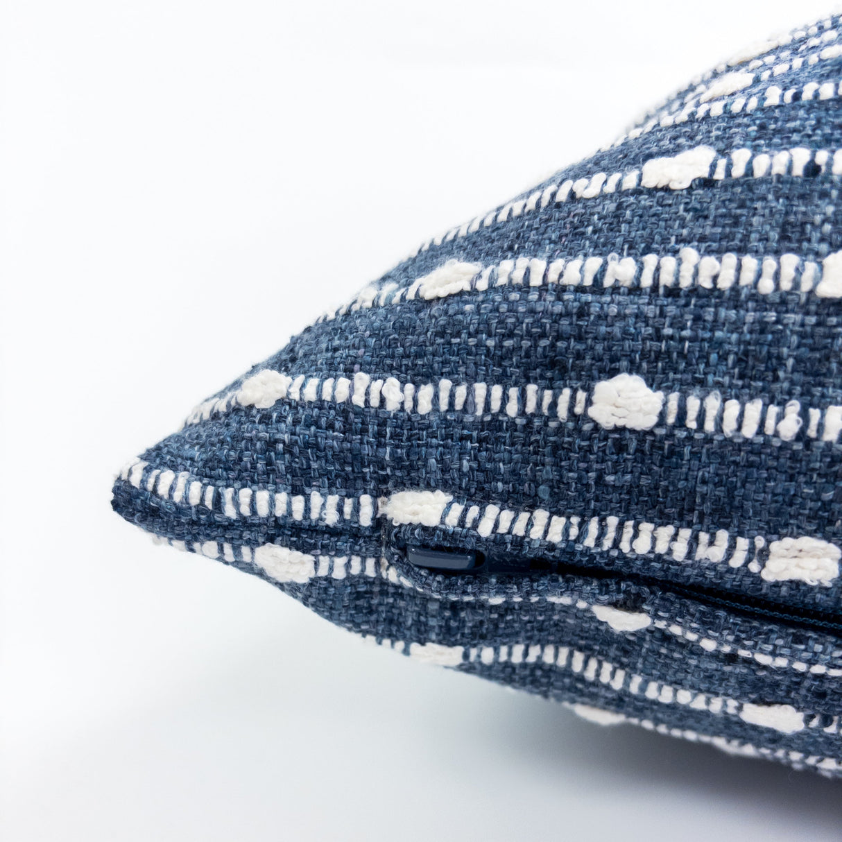 Dalia Stripe Throw Pillow, Navy HomeStyle Fabrics & Furnishings