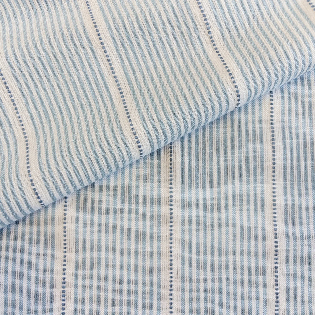 Isla Stripe Fabric, Cornflower - HomeStyle Fabrics