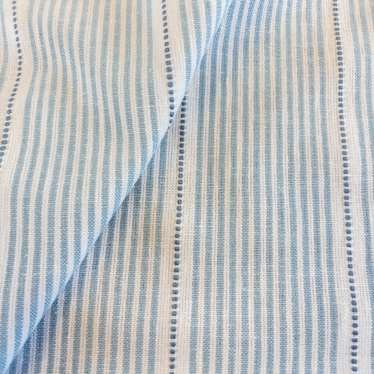 Isla Stripe Fabric, Cornflower - HomeStyle Fabrics