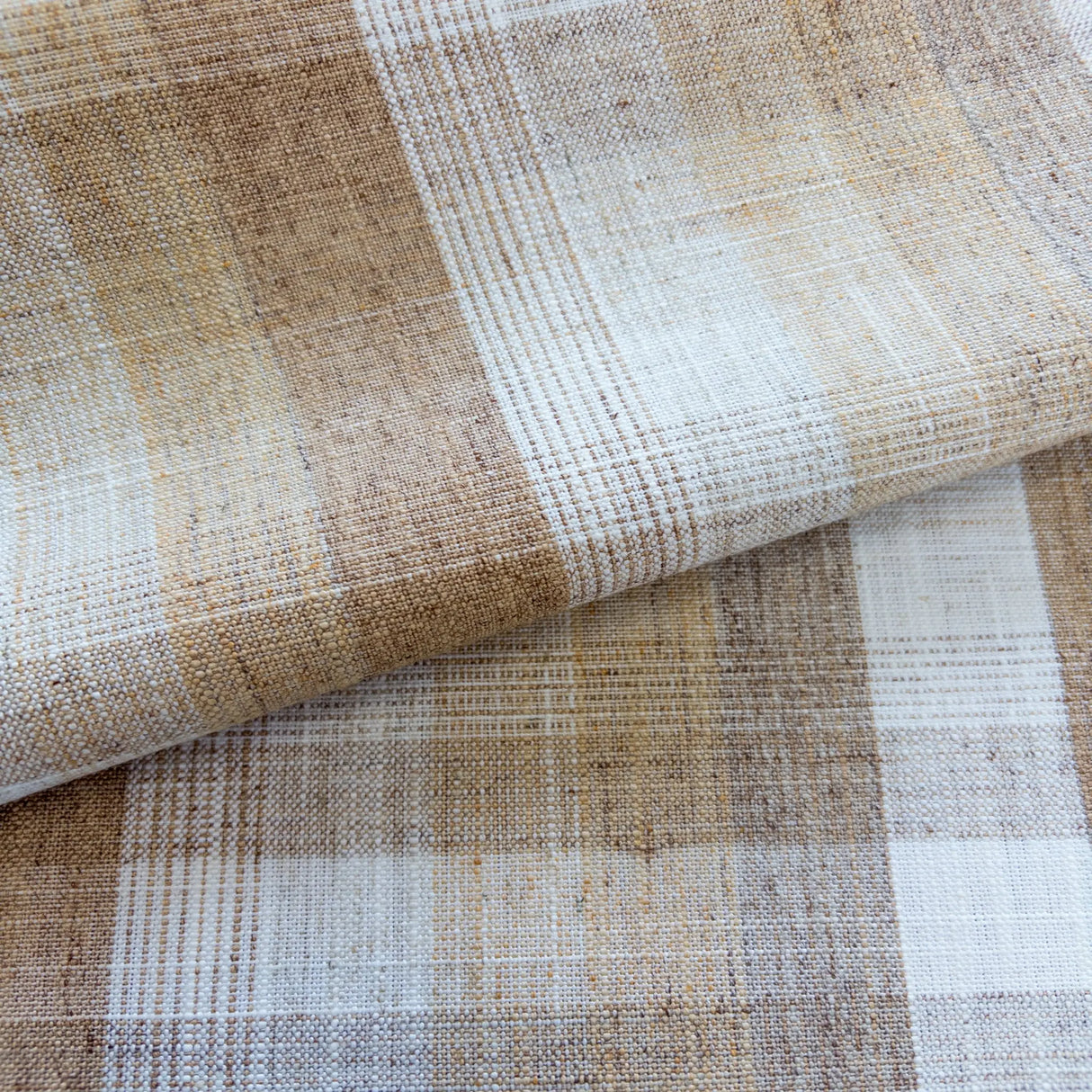 Jasper Plaid Fabric, Caramel - HomeStyle Fabrics