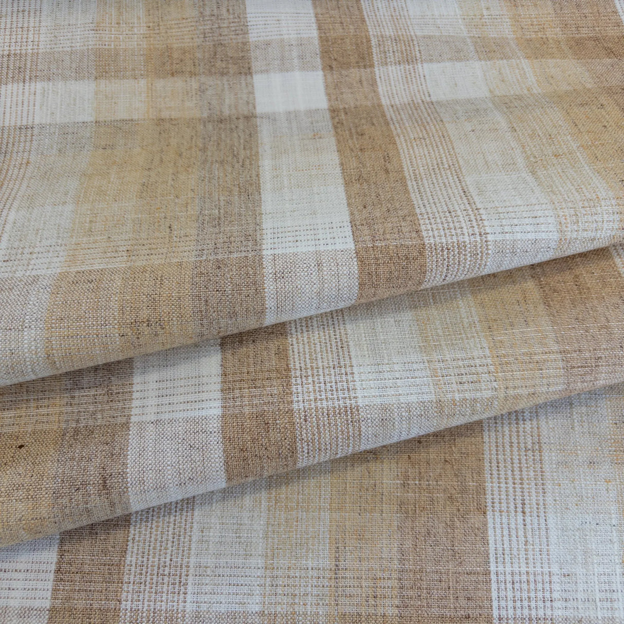 Jasper Plaid Fabric, Caramel - HomeStyle Fabrics