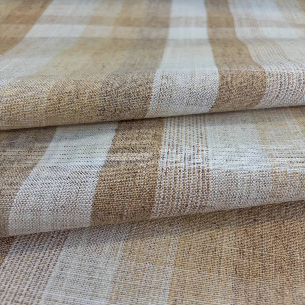 Jasper Plaid Fabric, Caramel - HomeStyle Fabrics