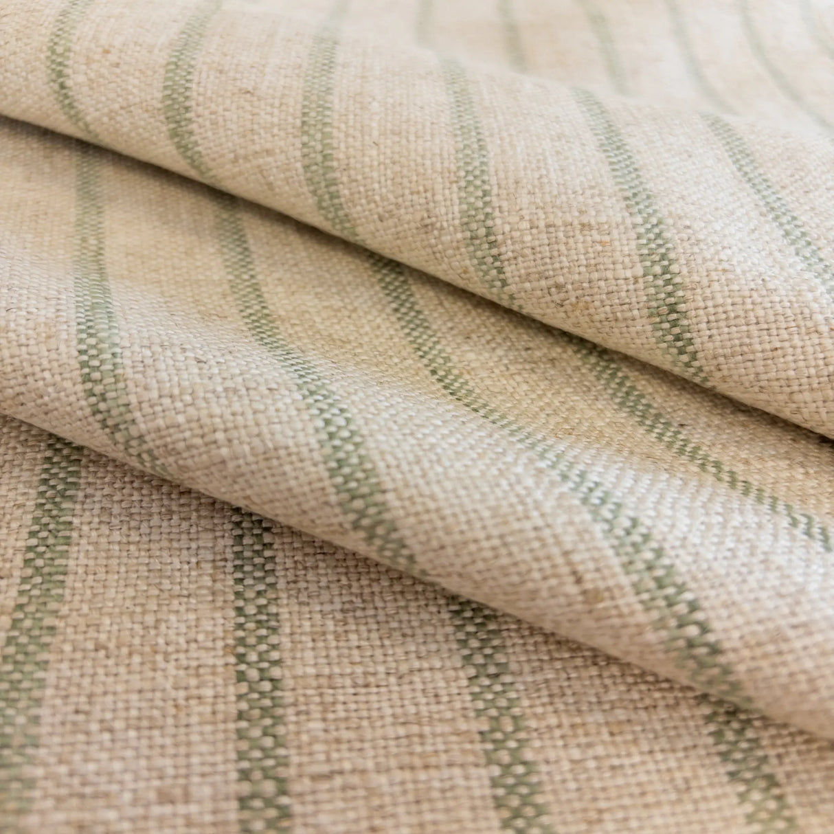 Mila Stripe Fabric, Aloe - HomeStyle Fabrics