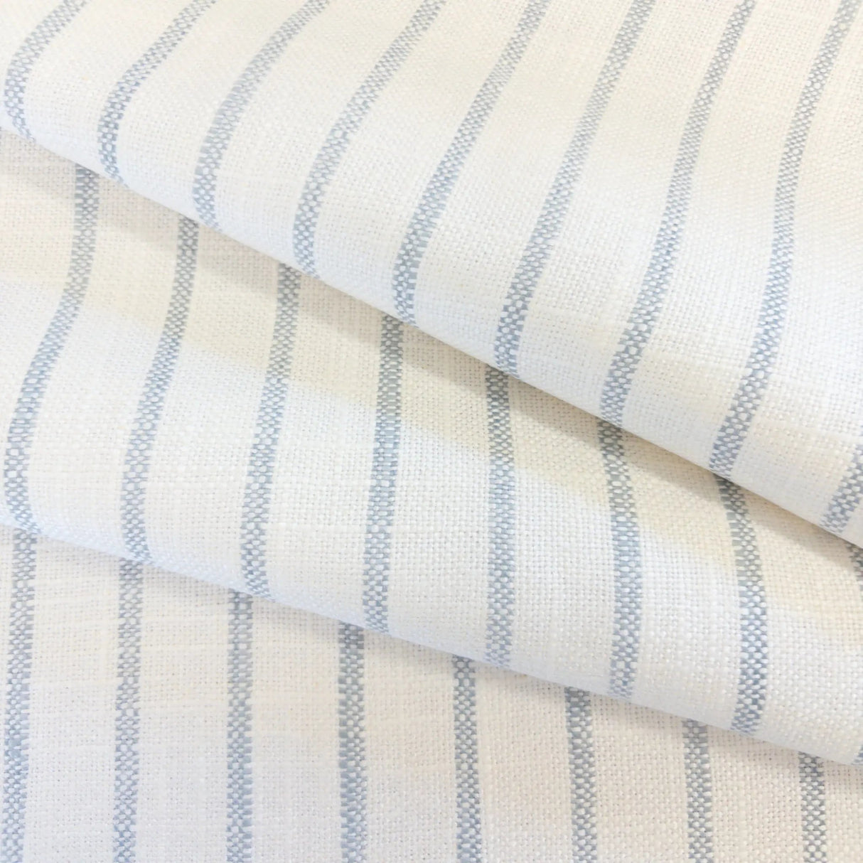 Mila Stripe Fabric, Sky - HomeStyle Fabrics