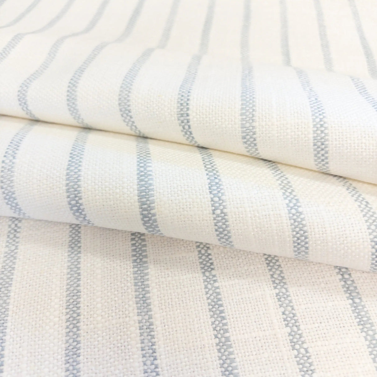 Mila Stripe Fabric, Sky - HomeStyle Fabrics