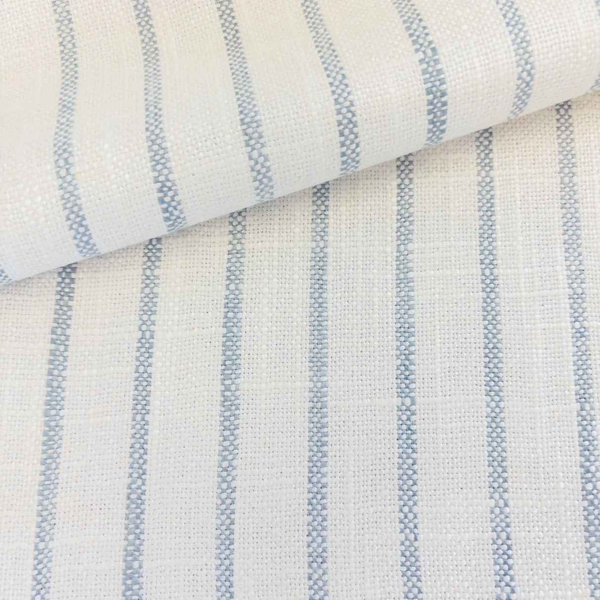 Mila Stripe Fabric, Sky - HomeStyle Fabrics