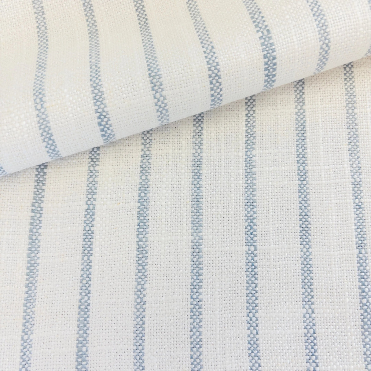Mila Stripe Fabric, Sky - HomeStyle Fabrics