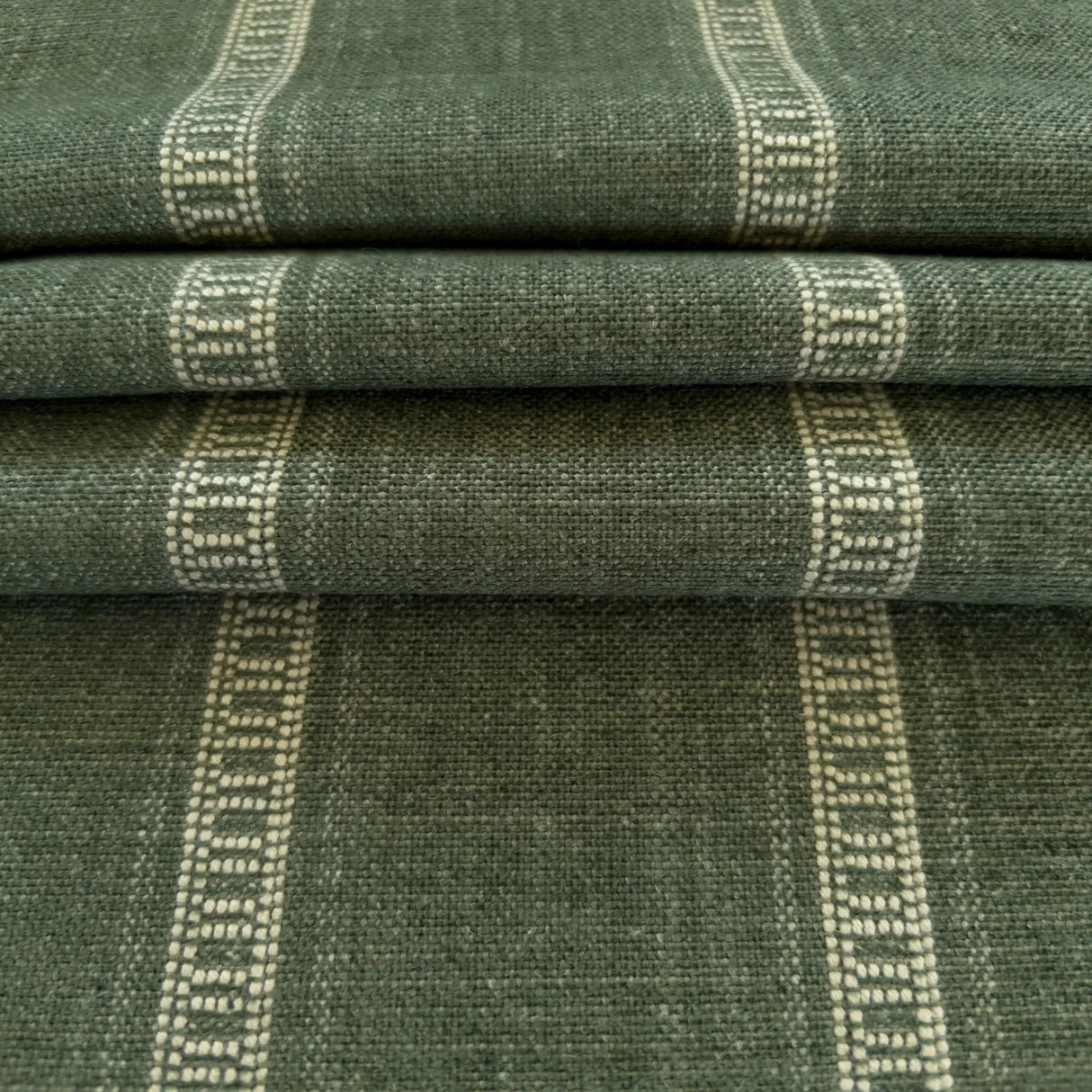 Remi Chenille Stripe Fabric, Olive - HomeStyle Fabrics