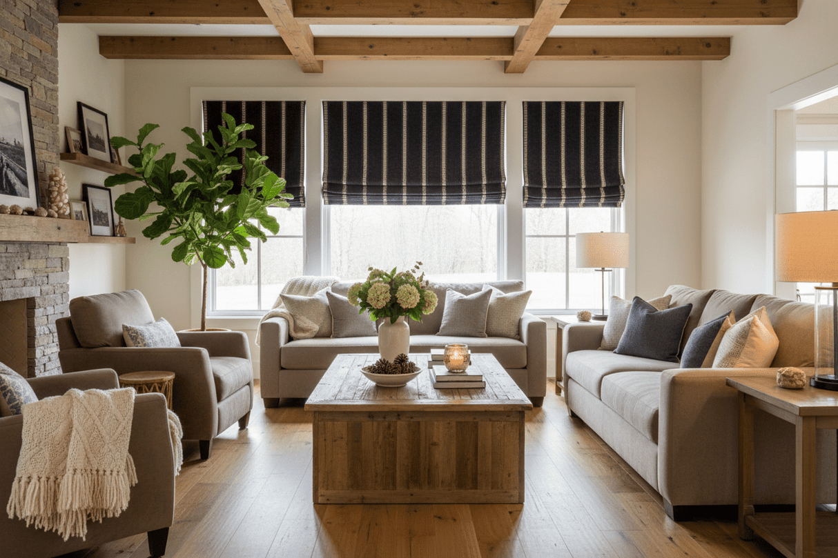 Remi Stripe Fabric, Onyx - HomeStyle Fabrics