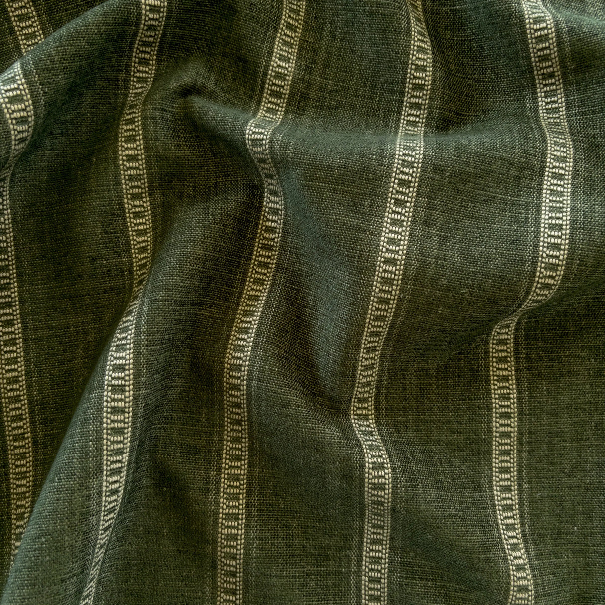 Remi Striped Fabric, Olive - HomeStyle Fabrics