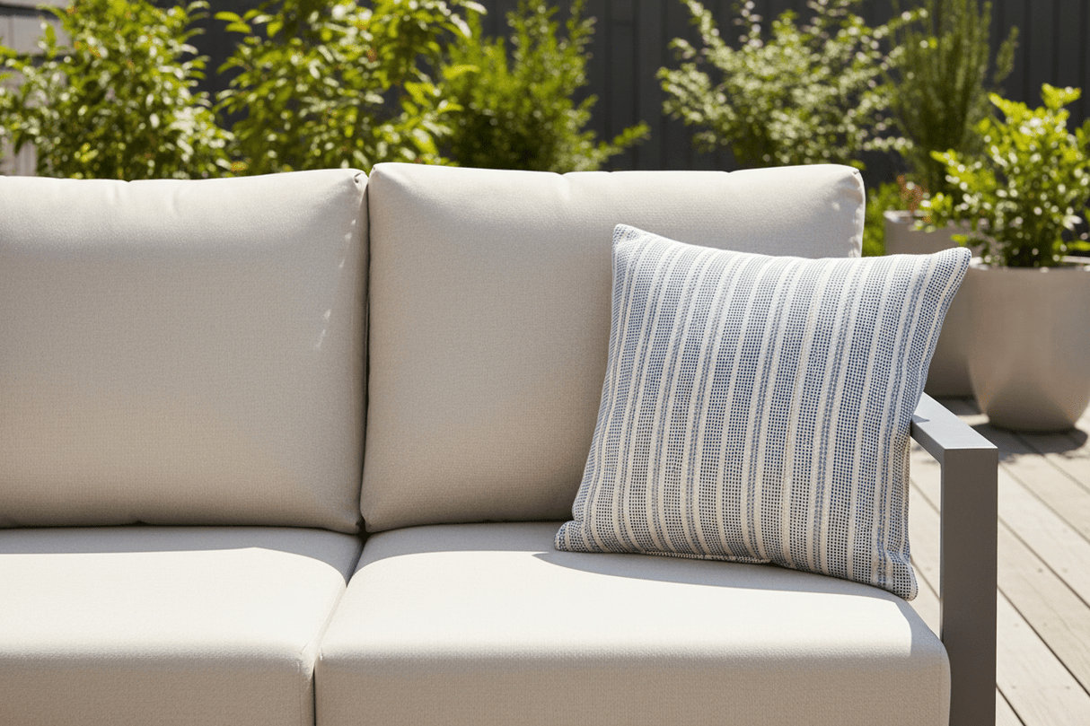 Sailor Blue Stripe Pillow, Chambray - HomeStyle Fabrics