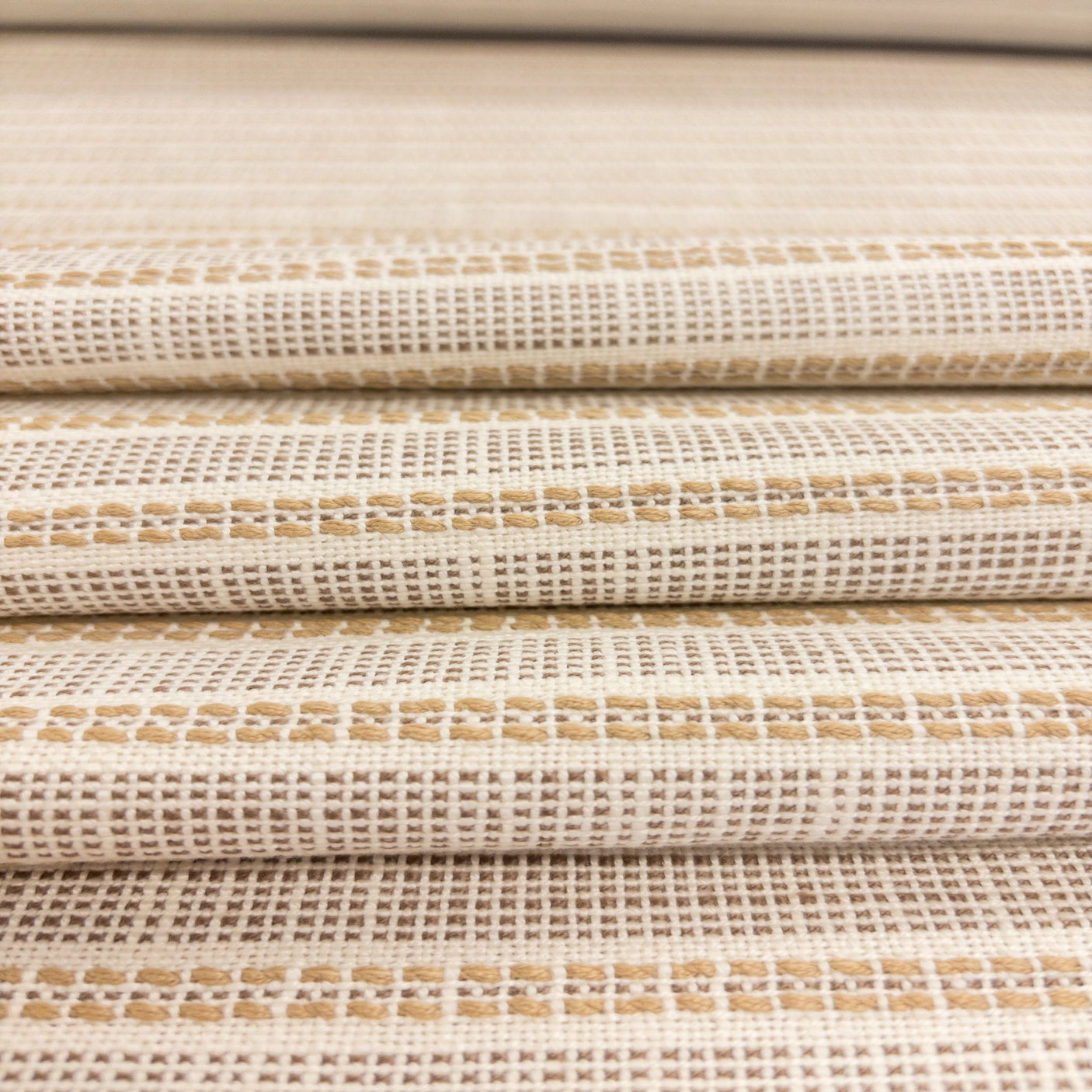 Sailor Stripe Outdoor Fabric, Sisal - HomeStyle Fabrics