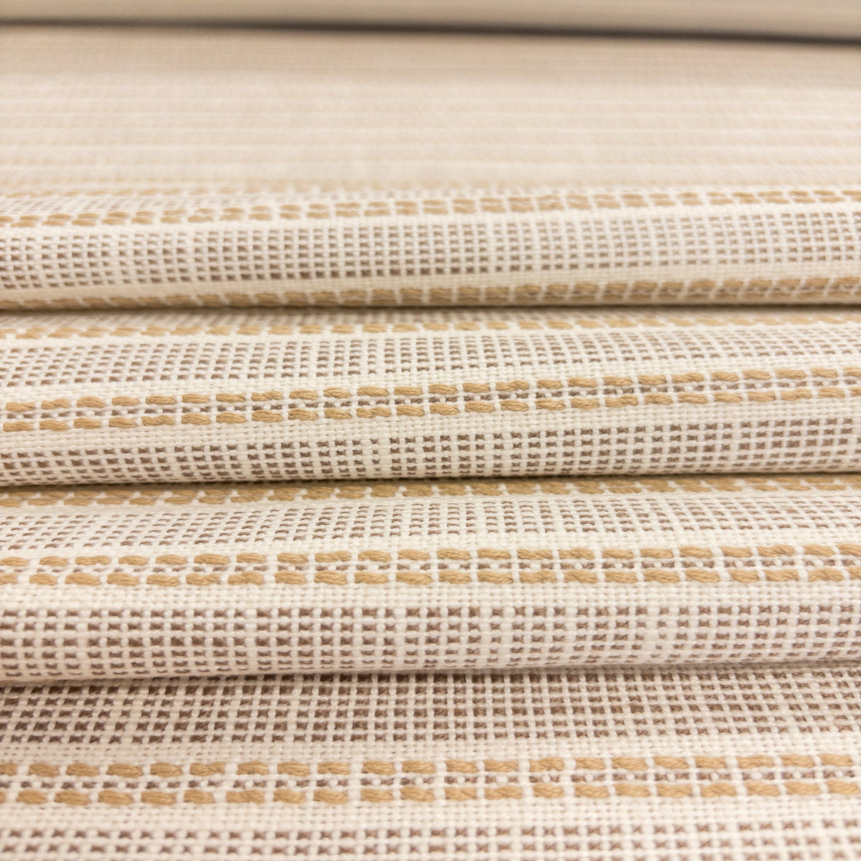 Sailor Stripe Outdoor Fabric, Sisal - HomeStyle Fabrics