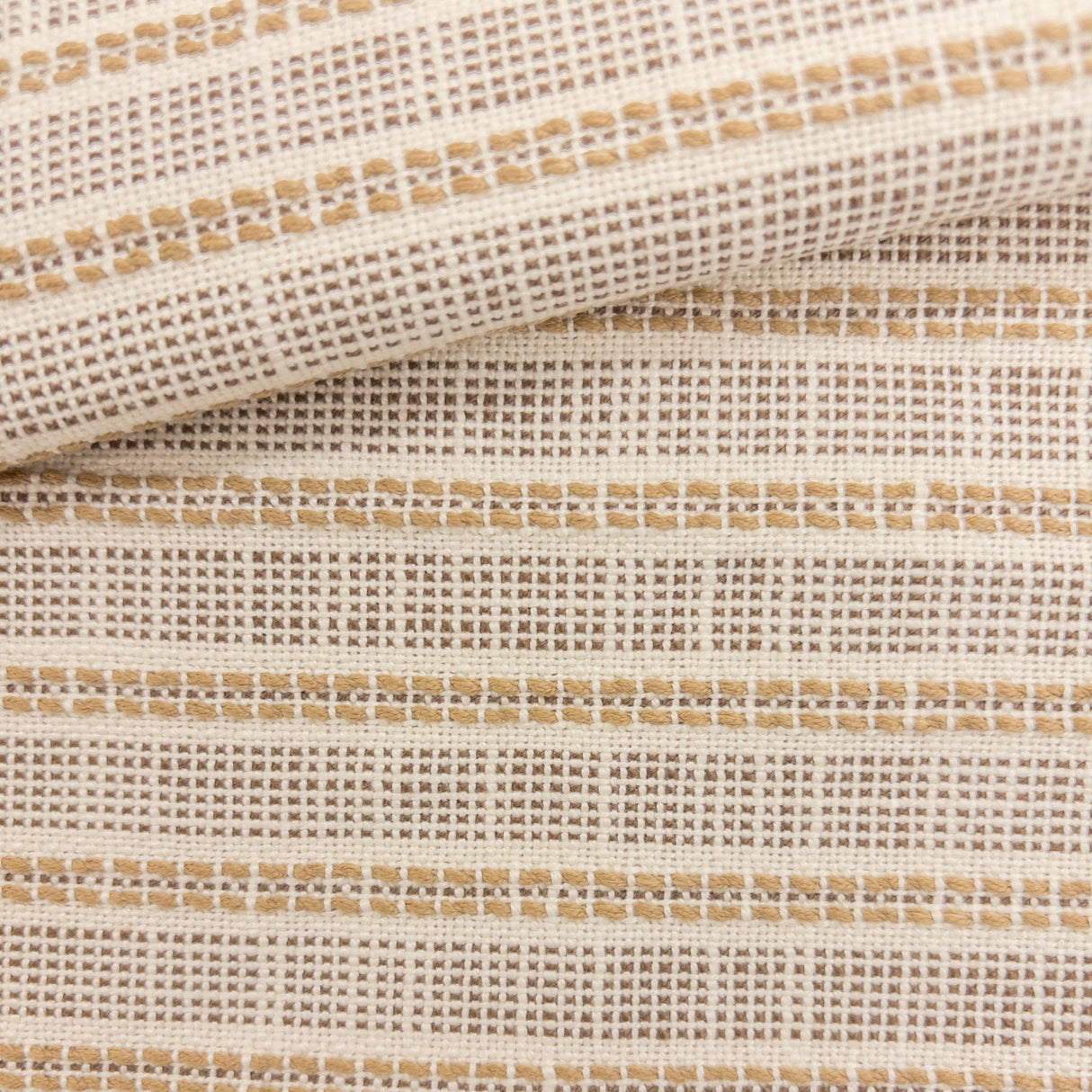 Sailor Stripe Outdoor Fabric, Sisal - HomeStyle Fabrics
