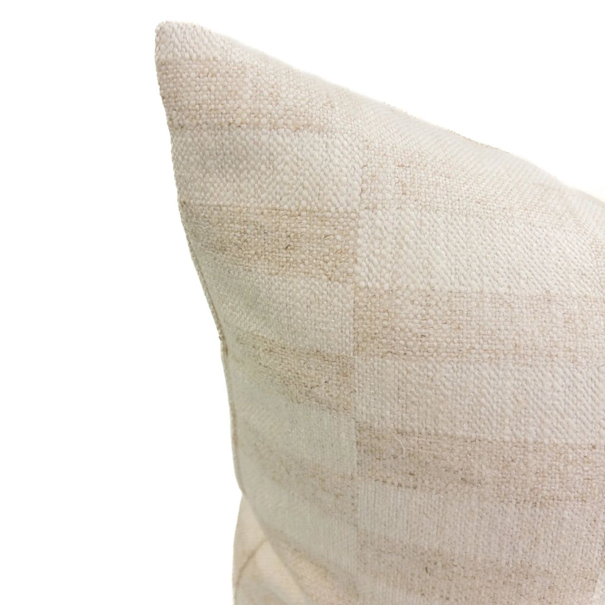 Saro Check Pillow Cover, Flax - HomeStyle Fabrics