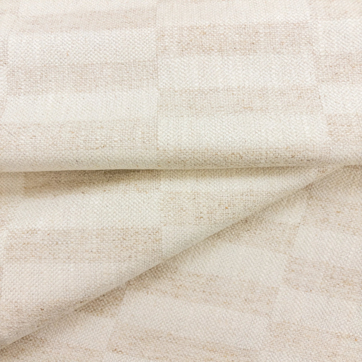 Sora Plaid Fabric, Flax - HomeStyle Fabrics