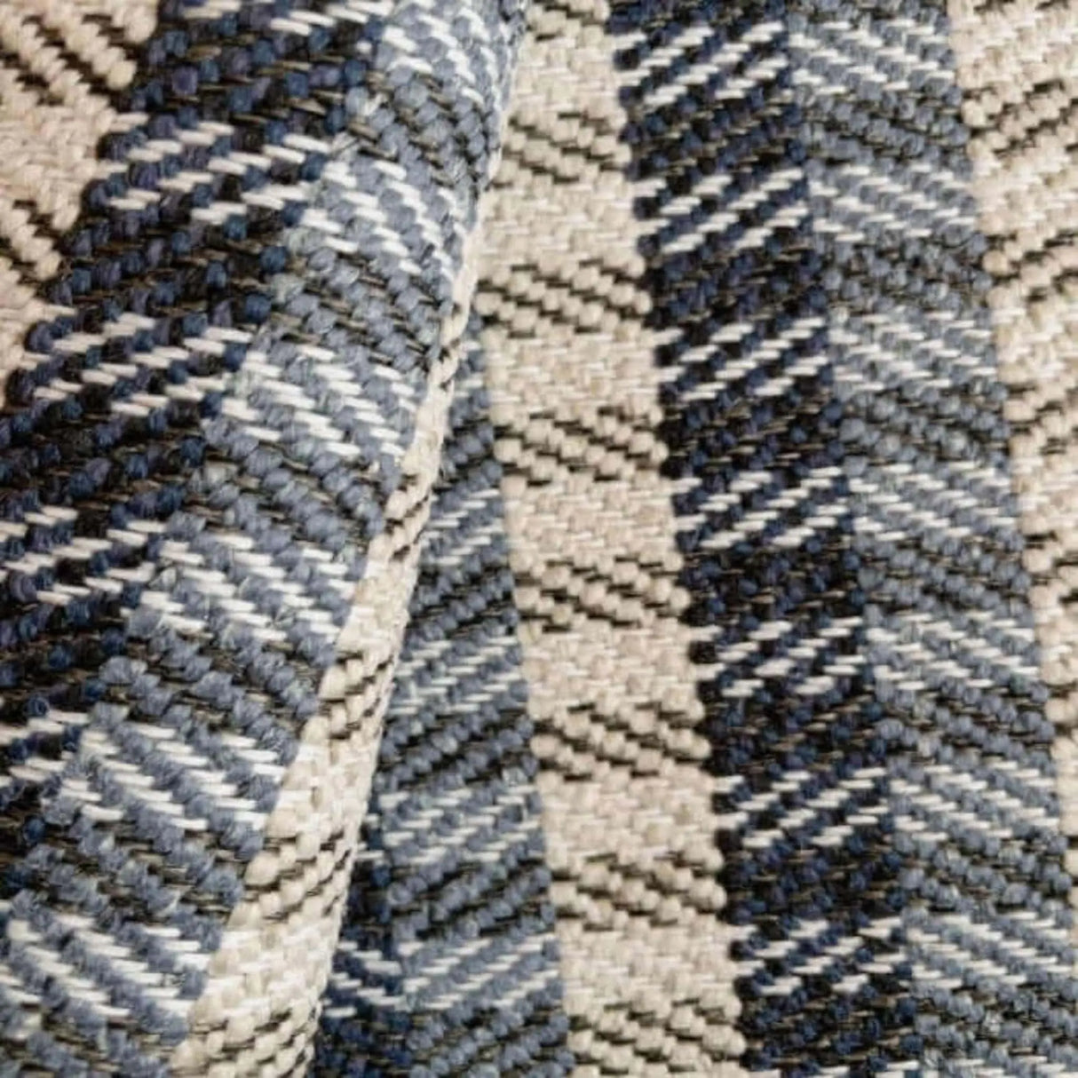 66" Remnant Chloe Gingham Plaid Fabric, Navy Blue - HomeStyle Fabrics