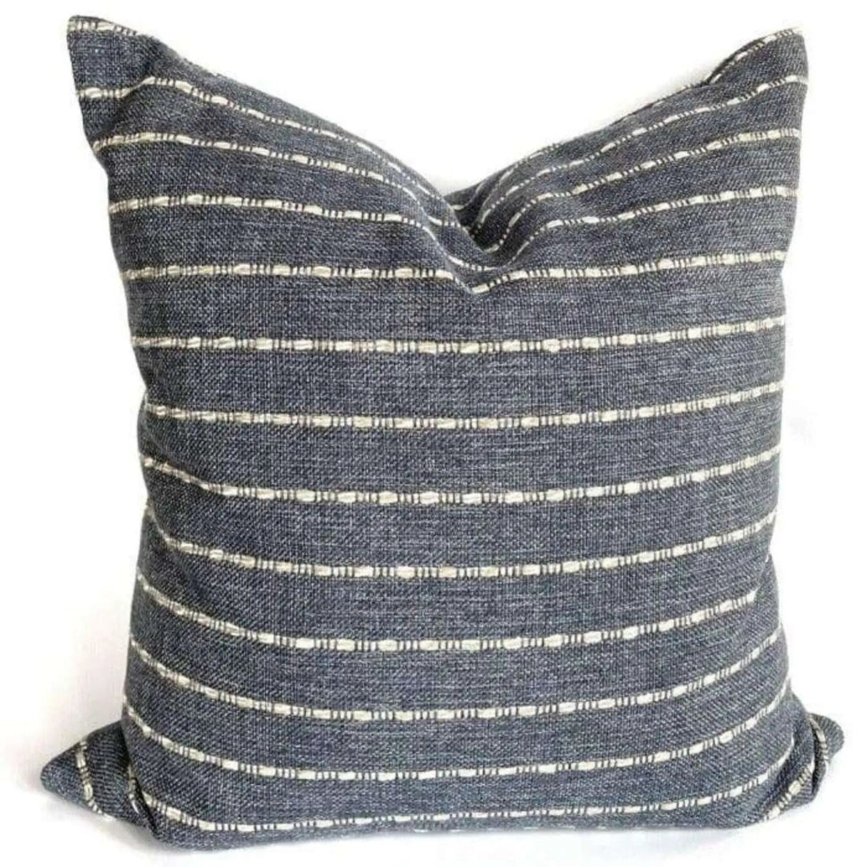 Adalia Stripe 18x18 Pillow Cover, Denim Blue *MISFIT* - HomeStyle Fabrics