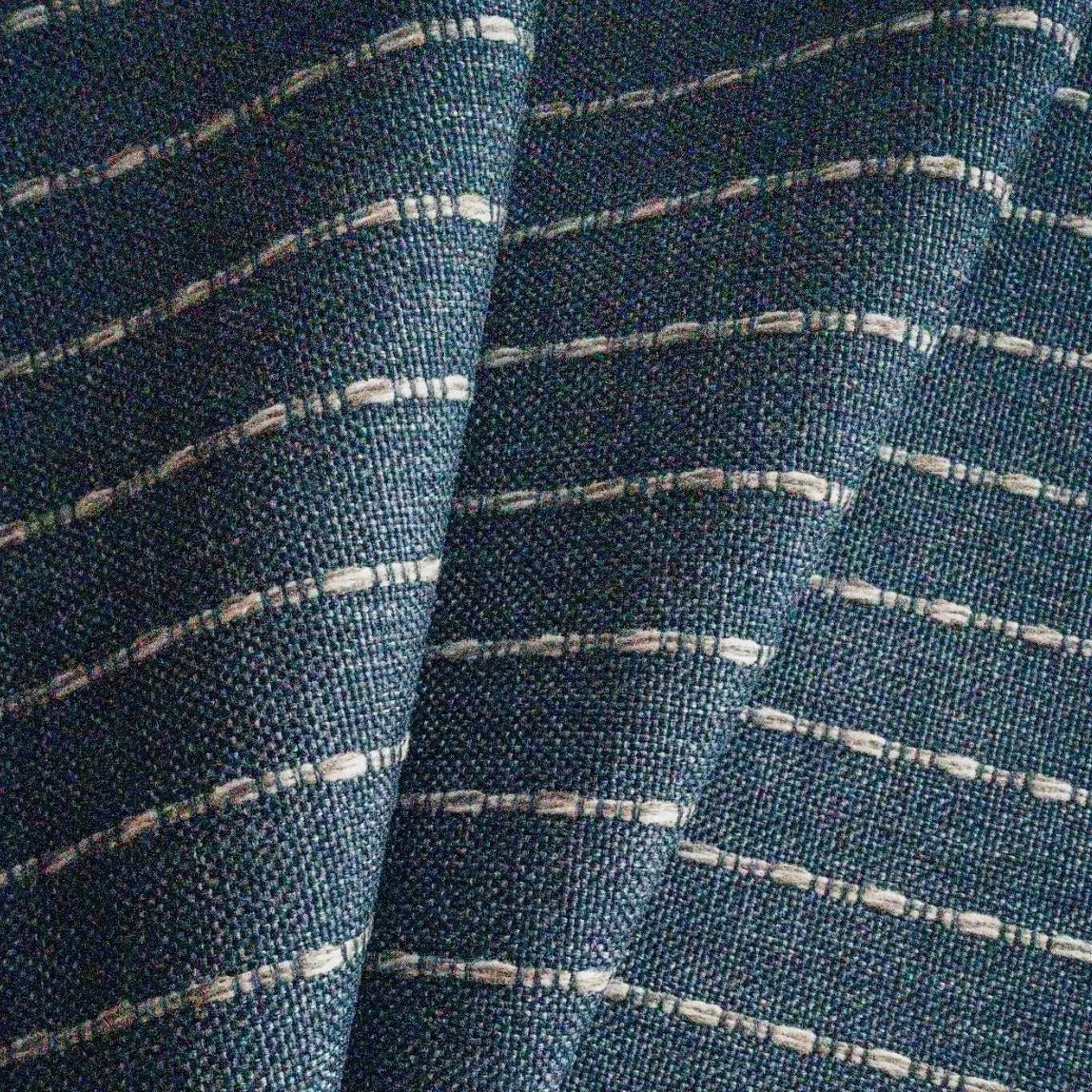 Adalia Striped Upholstery Fabric, Denim - HomeStyle Fabrics