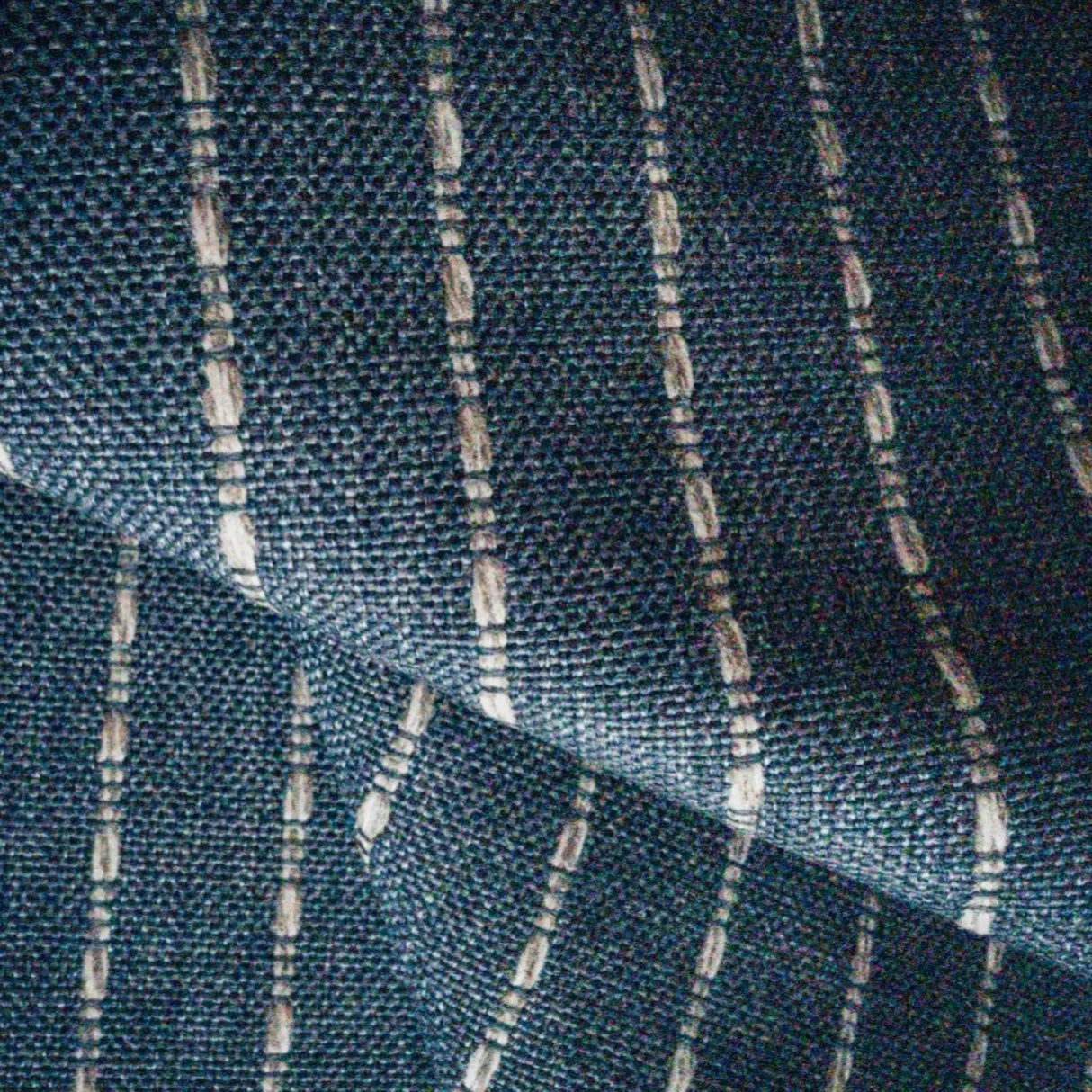 Adalia Striped Upholstery Fabric, Denim - HomeStyle Fabrics