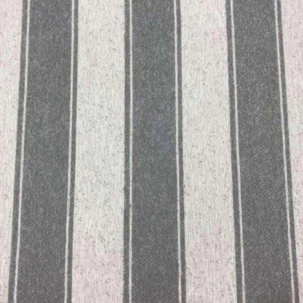 Beckett Awning Stripe Fabric, Smoke Gray - HomeStyle Fabrics