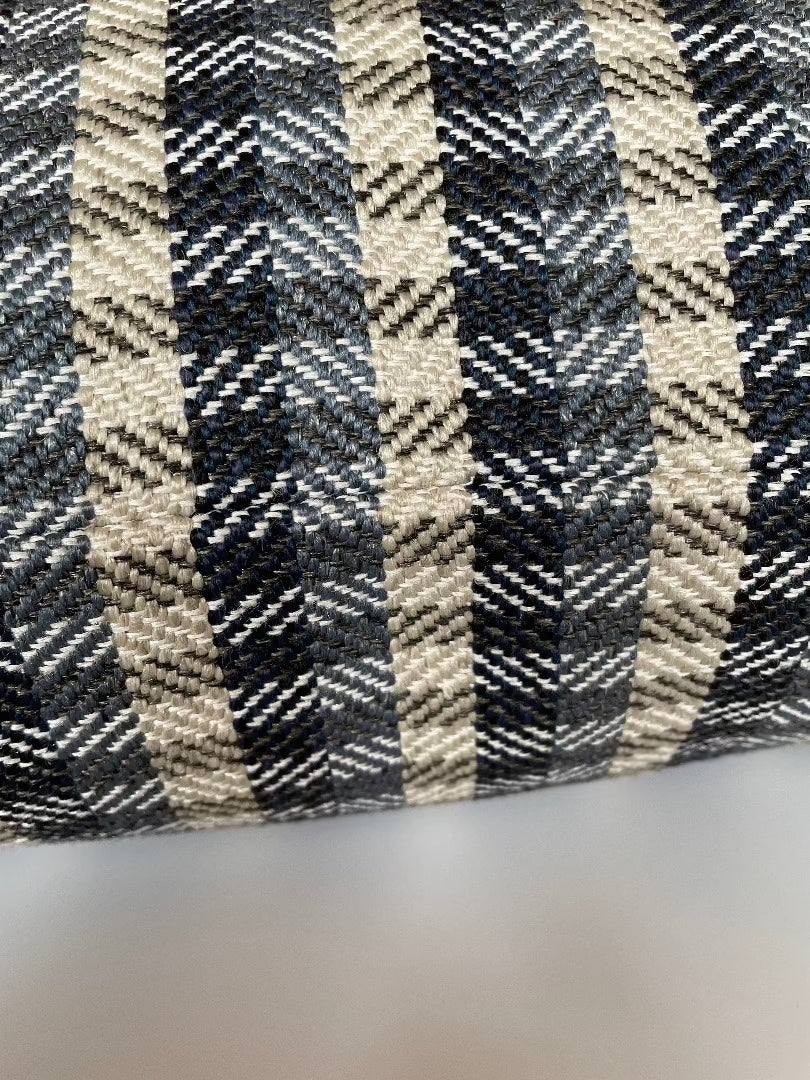 Chloe Woven Plaid Throw Pillow, Navy HomeStyle Fabrics & Furnishings