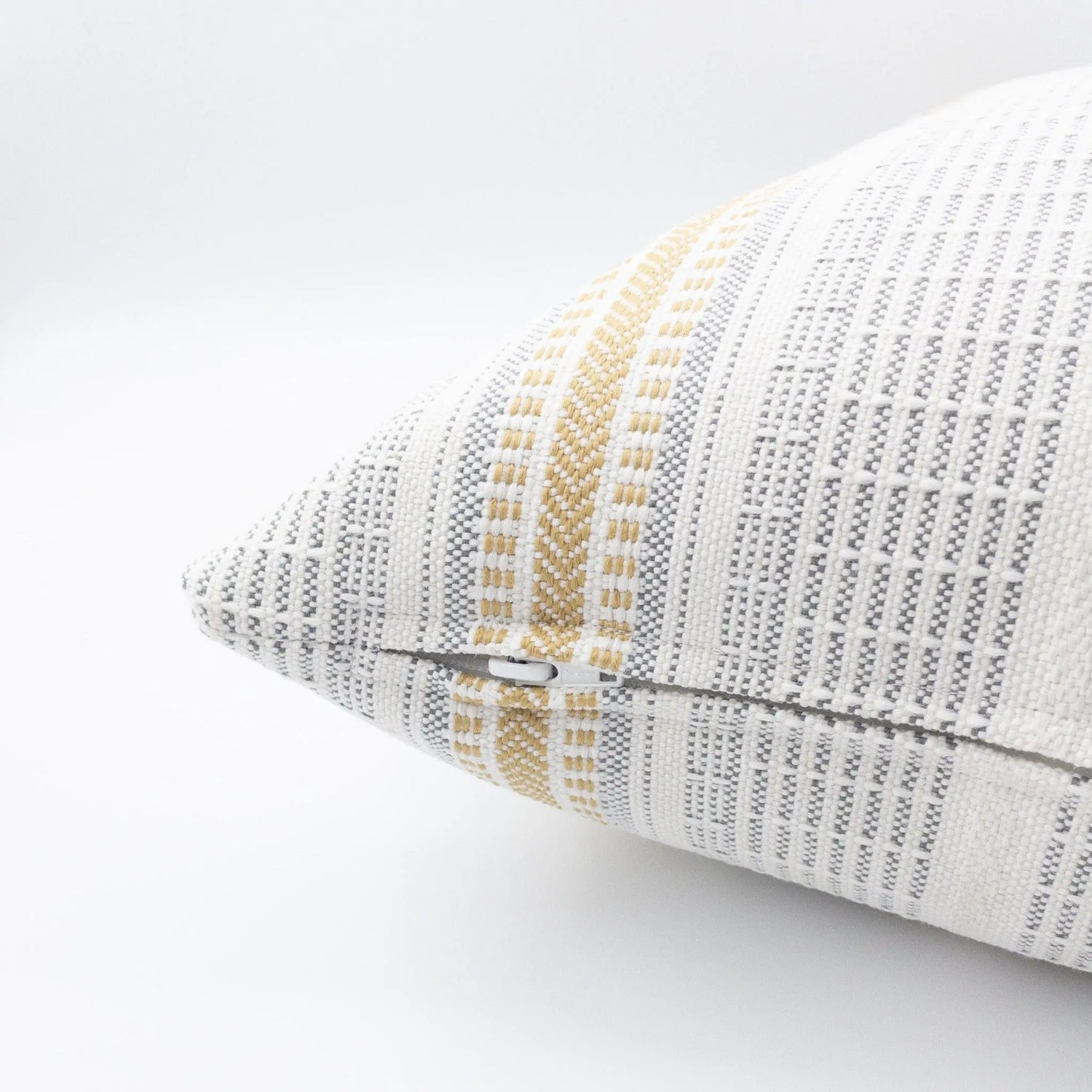 Logan Striped Outdoor Pillow, Buttercup - HomeStyle Fabrics