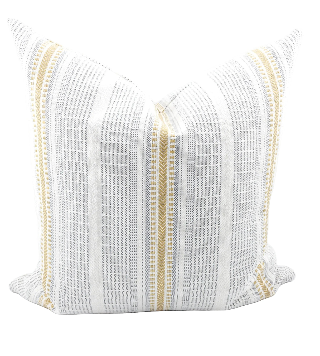 Logan Striped Outdoor Pillow, Buttercup - HomeStyle Fabrics
