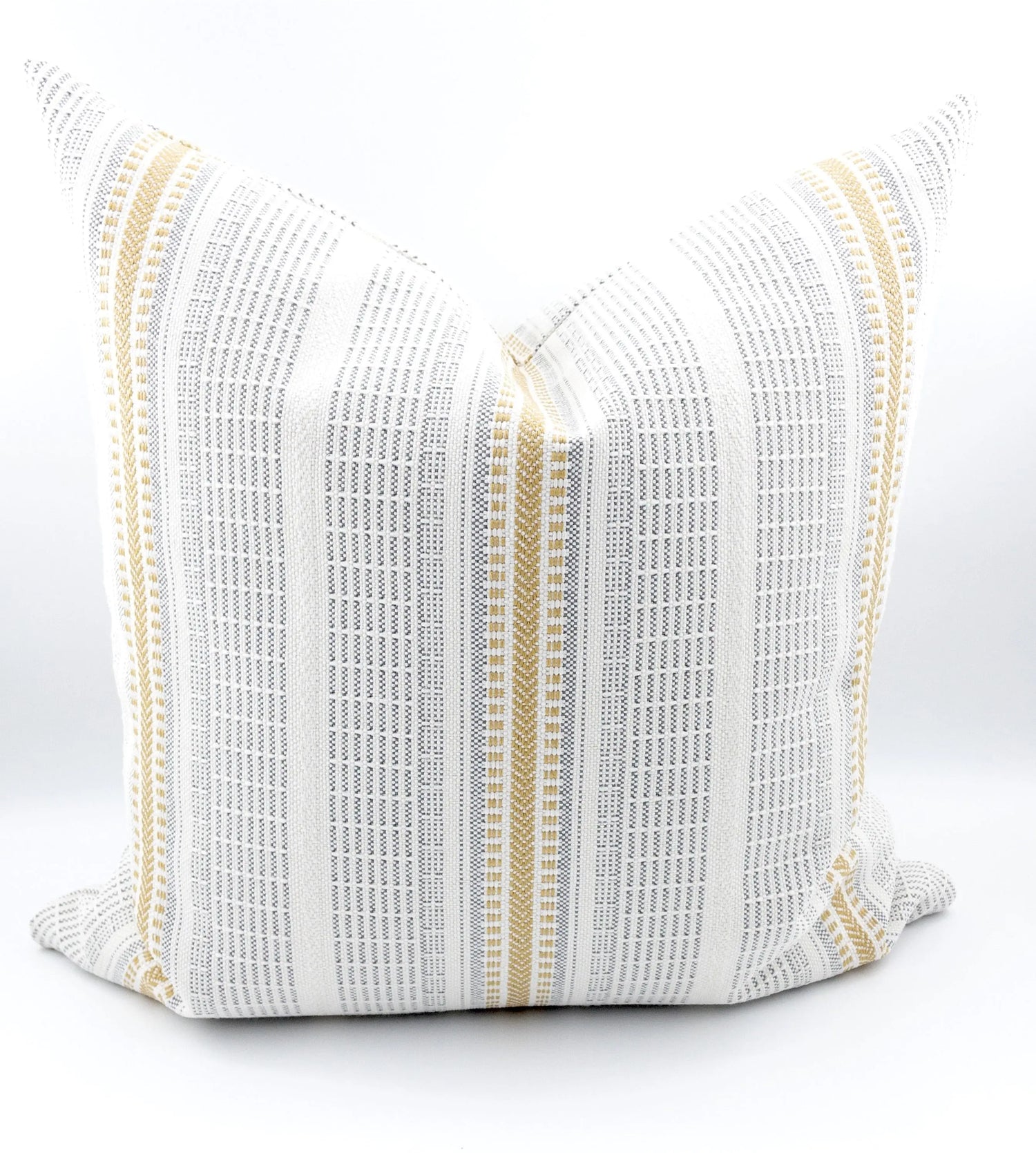 Logan Striped Outdoor Pillow, Buttercup - HomeStyle Fabrics