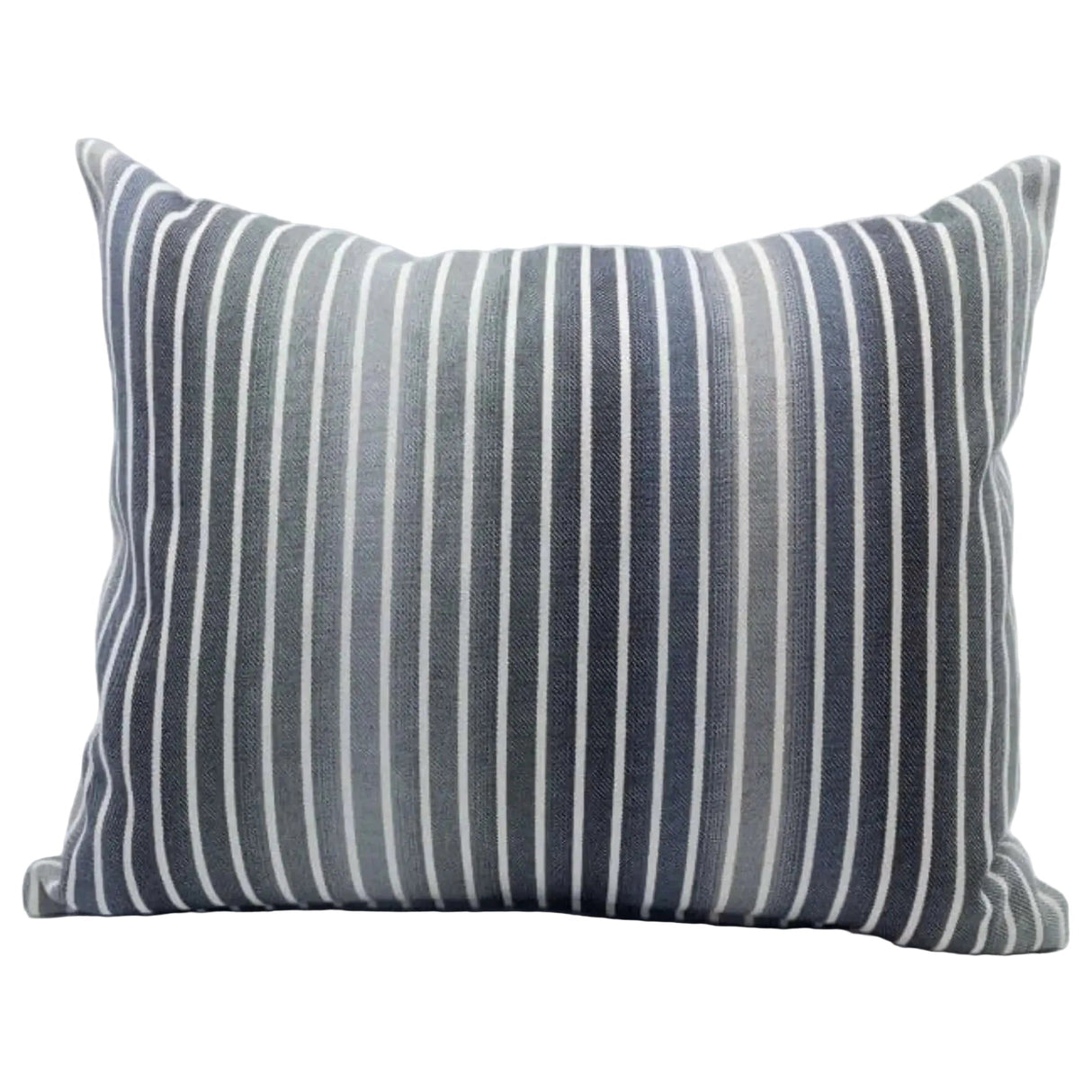 Ombre Striped Lumbar Pillow 14"x20", Denim - HomeStyle Fabrics
