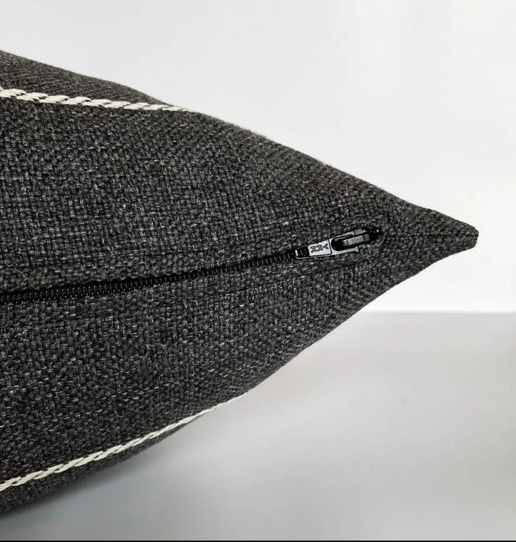 Padilla Striped Outdoor Pillow, Charcoal Grey *MISFIT* - HomeStyle Fabrics