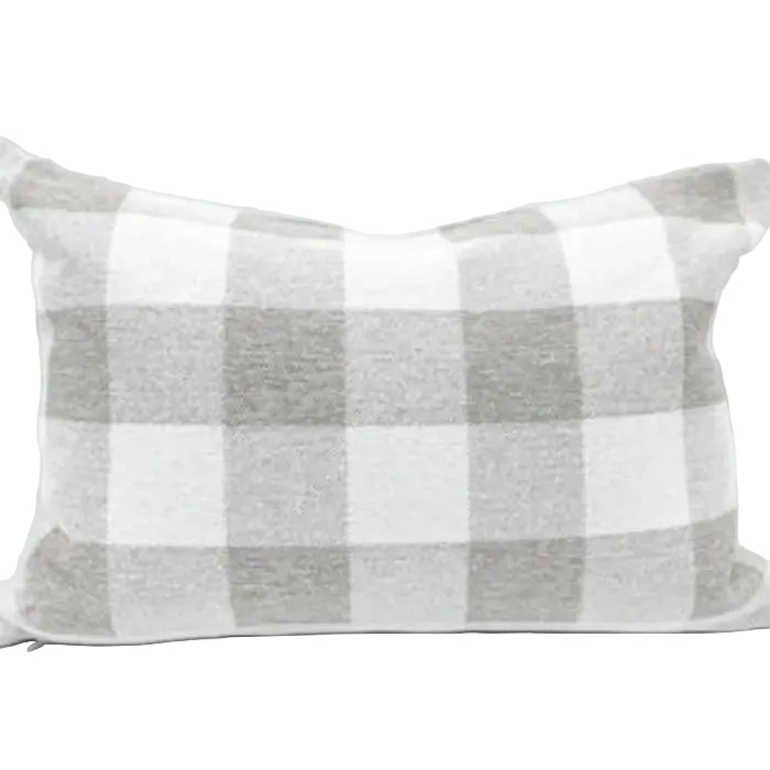 Ruskin Check Lumbar Pillow 12X18, Taupe *MISFIT* - HomeStyle Fabrics