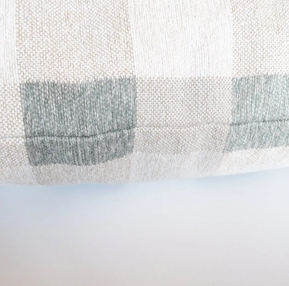 Ruskin Check Throw Pillow, Spa - HomeStyle Fabrics