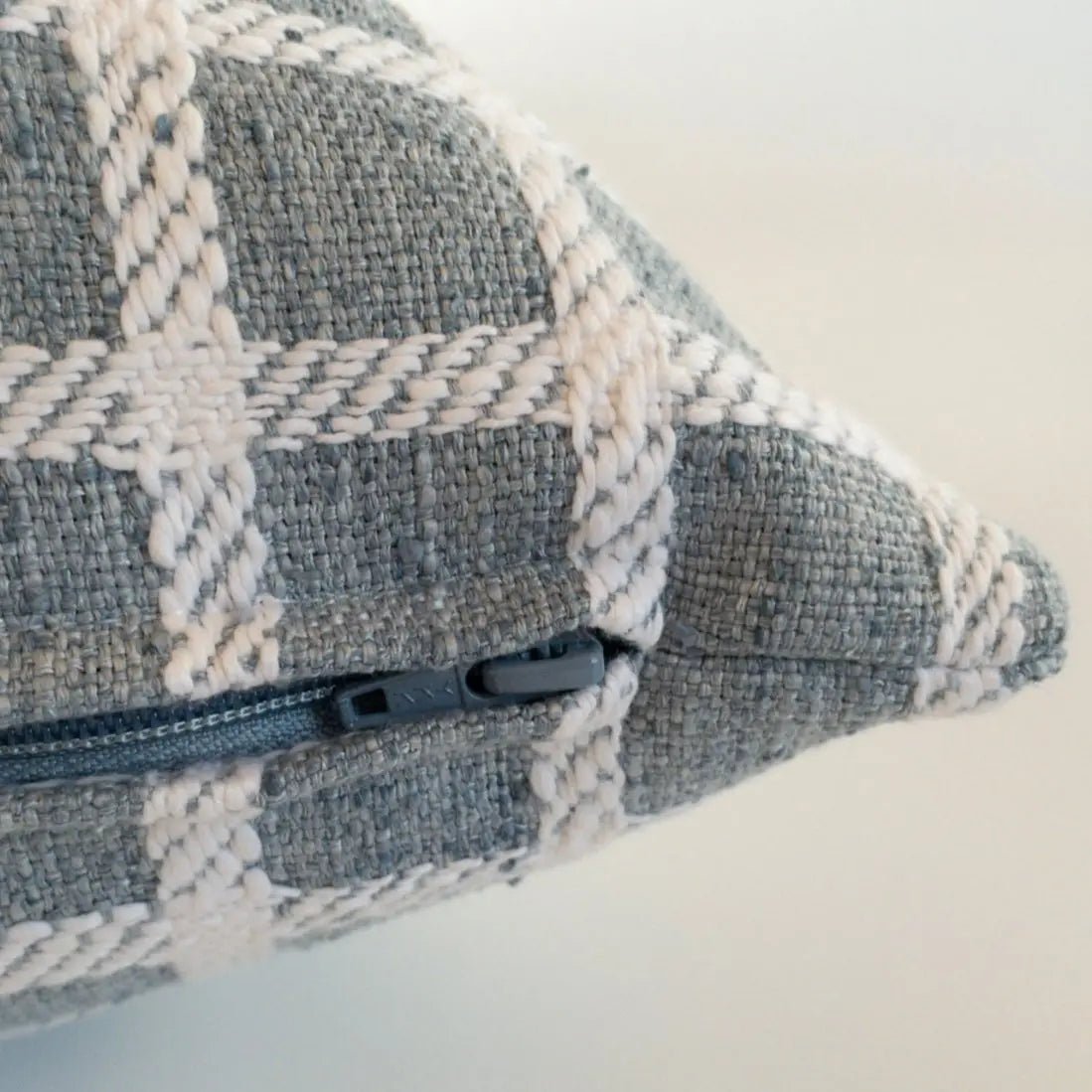 Sutton Plaid Pillow Cover, Chambray - HomeStyle Fabrics