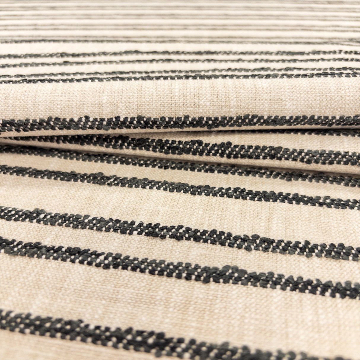 Sienna Stripe Fabric, Newsprint