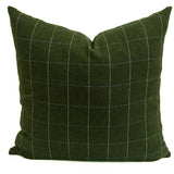 Miller Check Pillow, Moss HomeStyle Fabrics & Furnishings