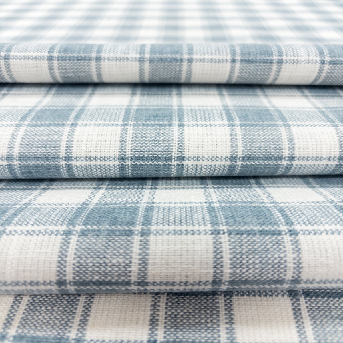 Dunmore Plaid Fabric, Chambray Blue