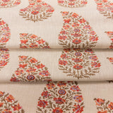 Zaria Paisley Drapery Fabric, Berry