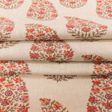 Zaria Paisley Drapery Fabric, Berry