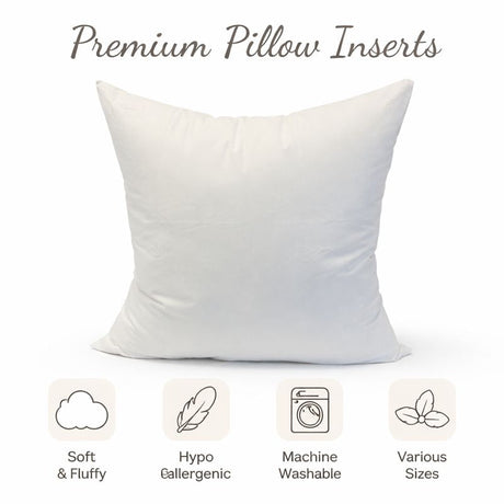 Premium Faux Down Pillow Insert, 20x20 HomeStyle Fabrics & Furnishings