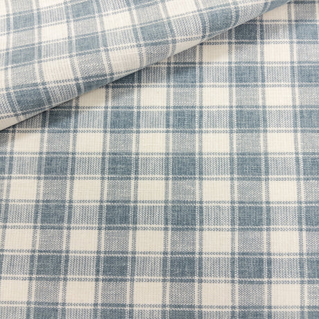 Dunmore Plaid Fabric, Chambray Blue