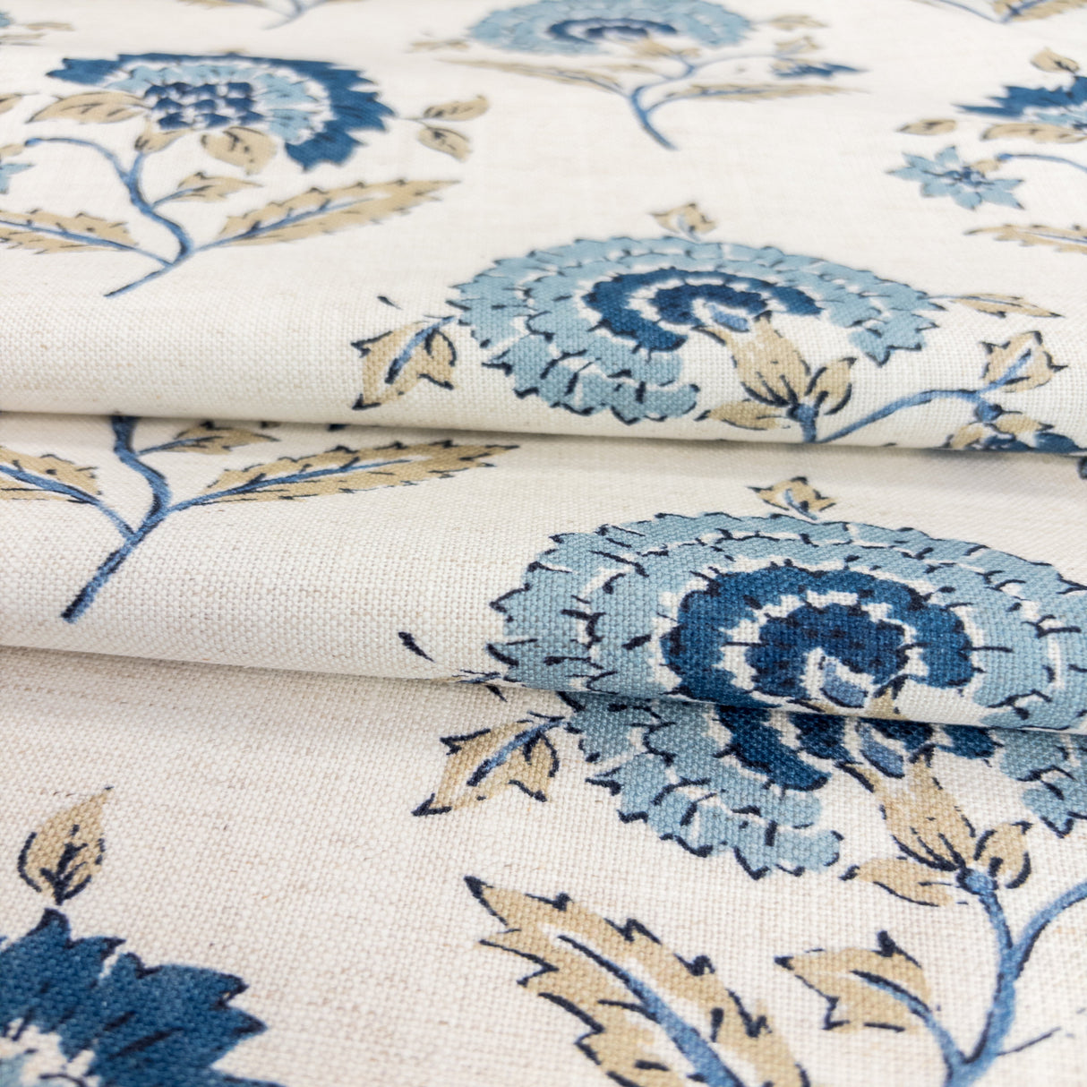 Chiara Floral Fabric, Chambray