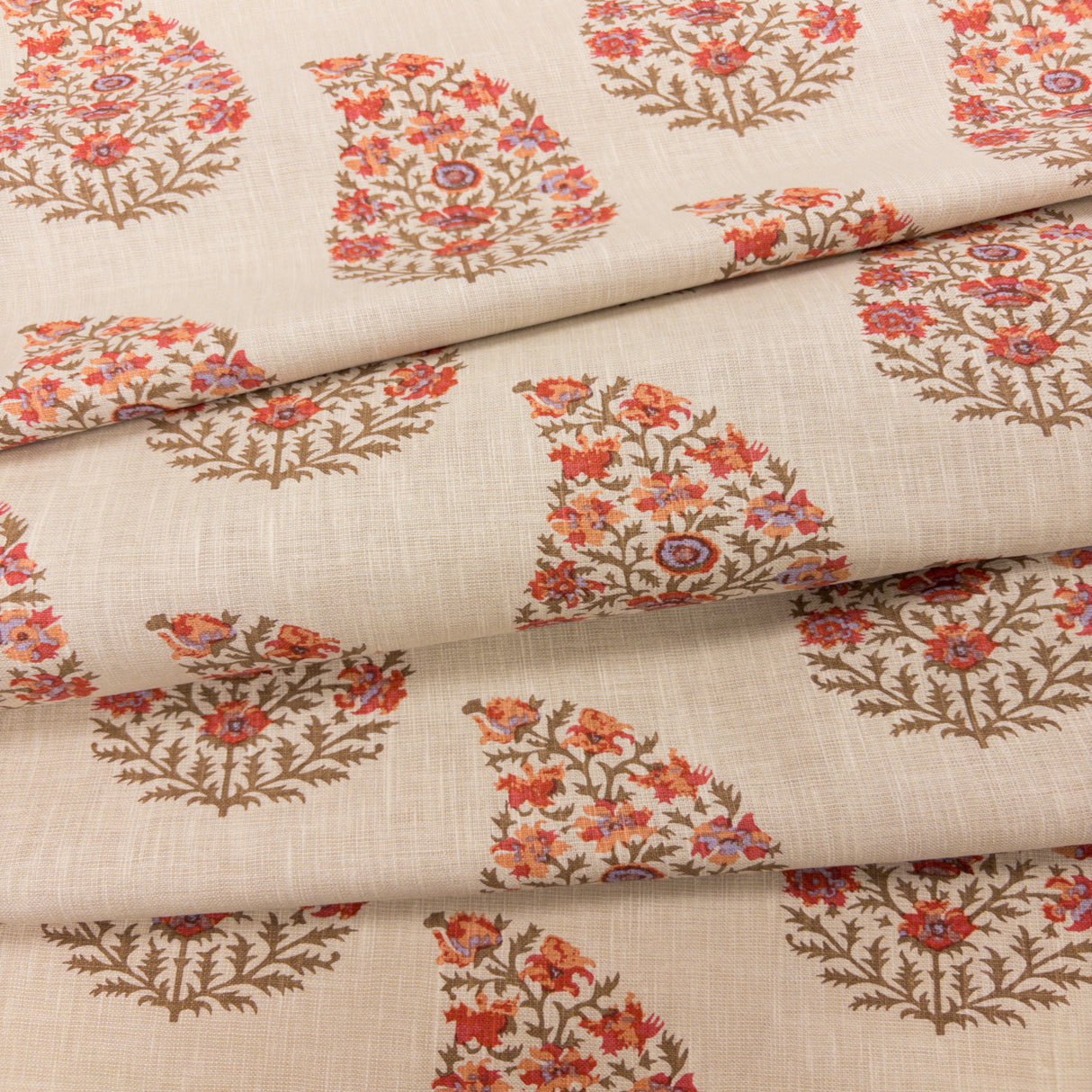 Zaria Paisley Drapery Fabric, Berry