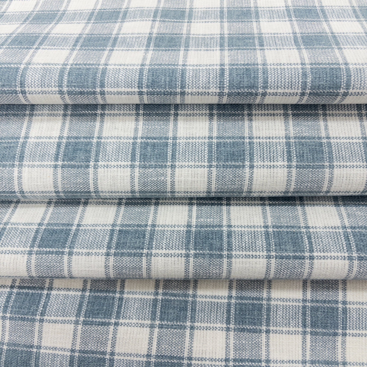 Dunmore Plaid Fabric, Chambray Blue